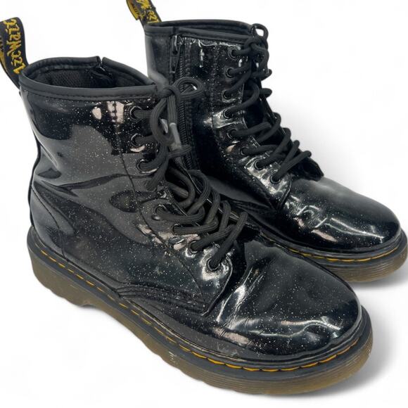 Doc Martin Other - Doc Marten 1460 Black Glitter Lace Up Boots Size 3 Combat Shinny Ankle Boot